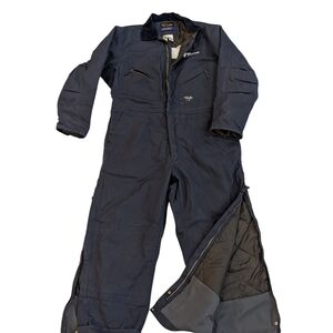 Walls Insulated Coveralls XL Navy Heavy Duty Workwear PIT Crew Zip Snap Sz XL